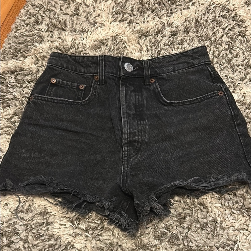 Zara black denim shorts